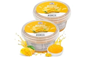 52USA Mango Popping Boba (1000g), Bursting Popping Pearls for Bubble Tea, Beverages, Sweets, Ice Cream, Shakes, Desserts & Smoothies Topping, 1.1 Pound (Pack of 2)