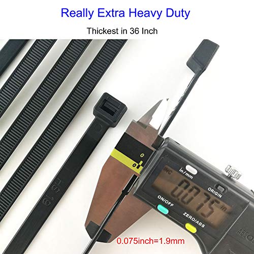 HS Extra Long Heavy Duty Zip Tie Straps (50 Pack) Thick 0.35 Inch