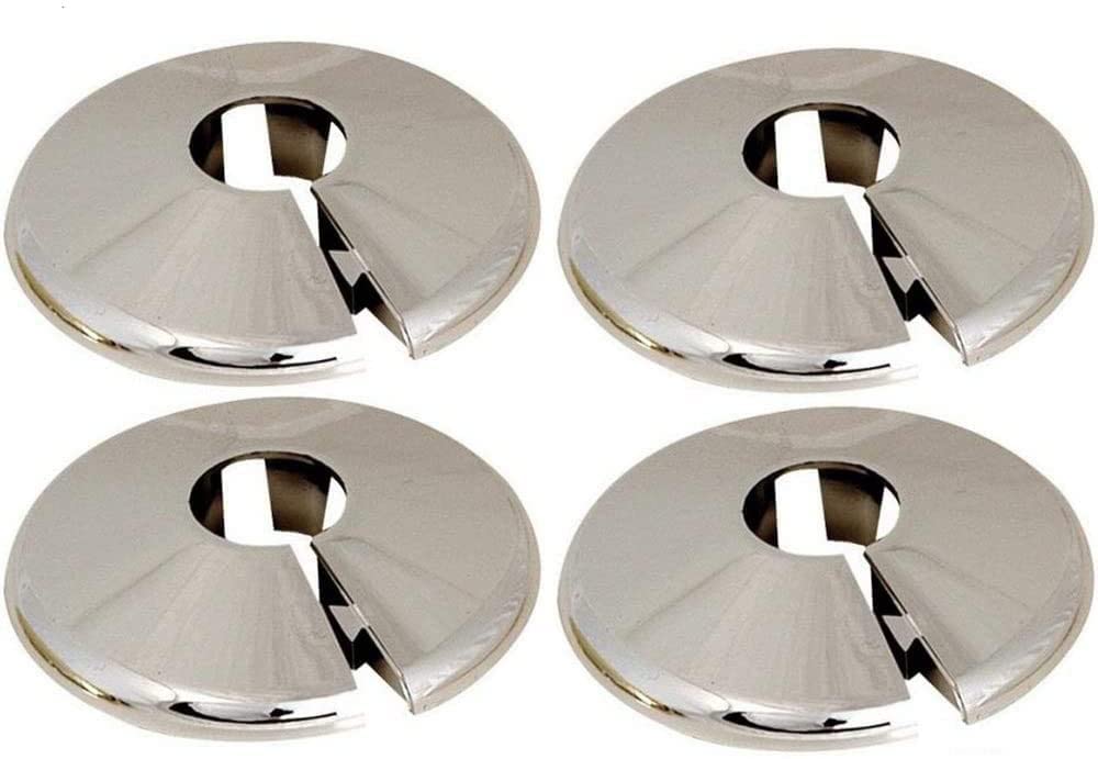 2 Chrome 15mm Radiator Pipe Hole Collars Cover Radsnaps