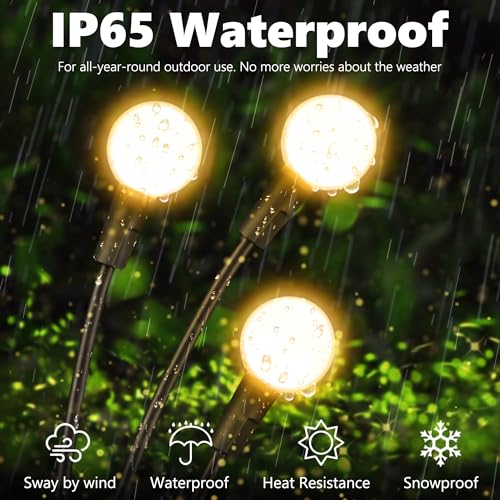 iBaycon 8 Pack Solar Garden Lights, Solar Firefly Lights Outdoor Waterproof, 2 Lighting Modes Solar Swaying Light for Garden Yard Patio Pathway Decorations (Warm White)
