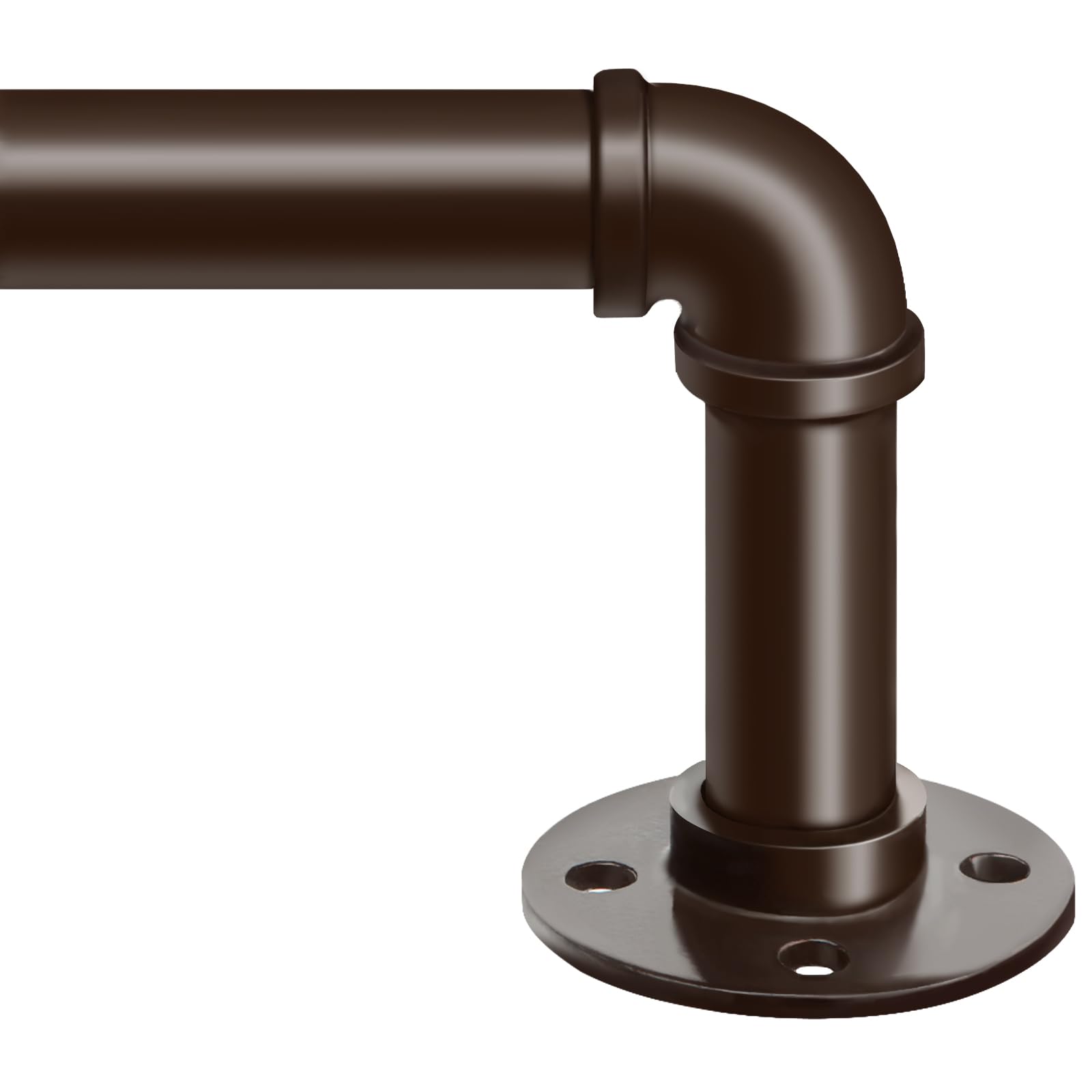 Photo 1 of Curtain Rods for Windows 66 to 120, 1 Inch Industrial Curtain Rod, Wrap Around Curtain Rods, Room Divider Curtain Rod, Indoor/Outdoor Curtain Rod, Adjustable Curtain Rod, 66-120",Antique Bronze