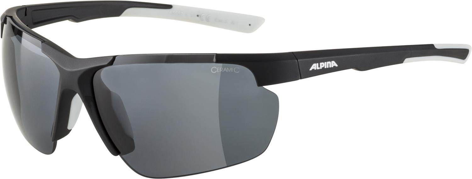 ALPINA Unisex - Adult, DEFEY HR sports glasses, black-white matt, One Size