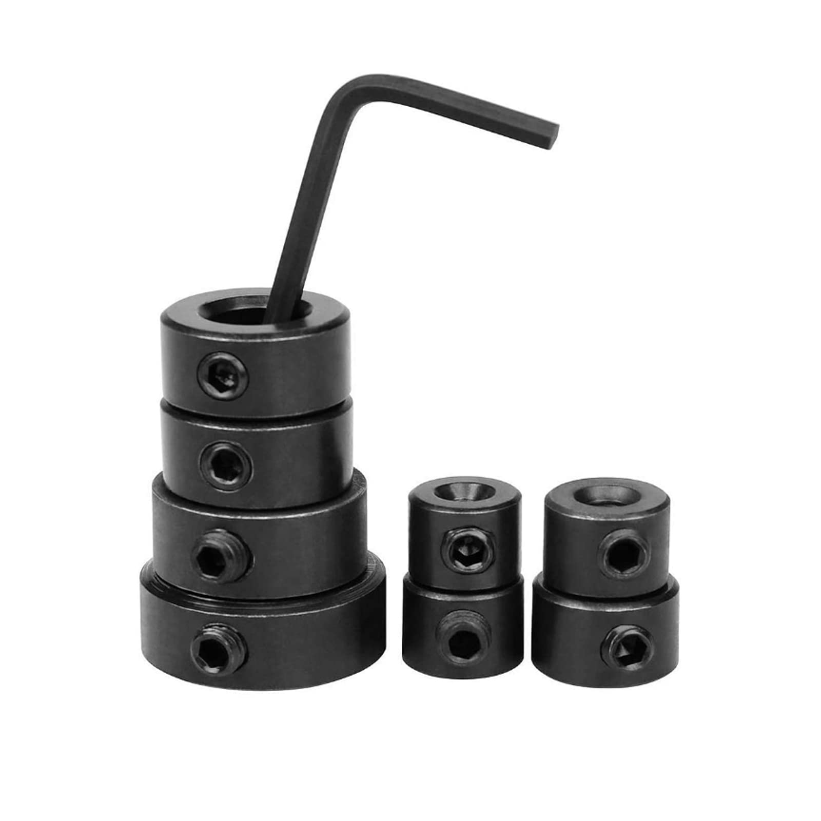 8 Piece Drill Depth Stop Collar Set, Positioner HSS Locator with Hex Wrench, Positioning Regulator Ring, Depth Stop Dowels 3/4/5/6/8/10/12/16 mm