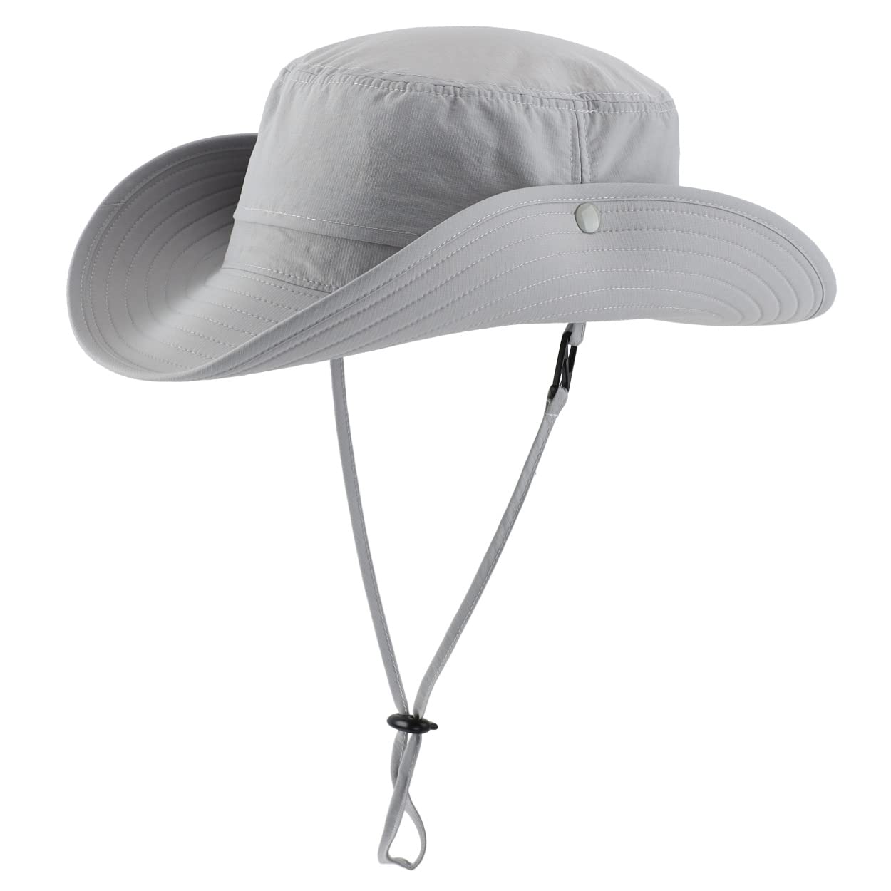 Magracy Men UPF 50+ Sun Hat Wide Brim UV Protection Safari Hat Water Repellent Boonie Hat Hiking Fishing Light Grey