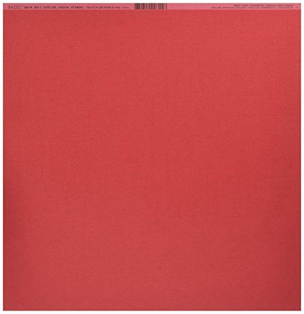 Bazzill Basics Paper Artemio Artemio Cdstk 12x12 Mono Bazzill Red, 12 x 12 Inch