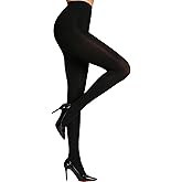 MERYLURE 240D Soft Opaque Tights for Women, Solid Color High Waist Control Top Pantyhose