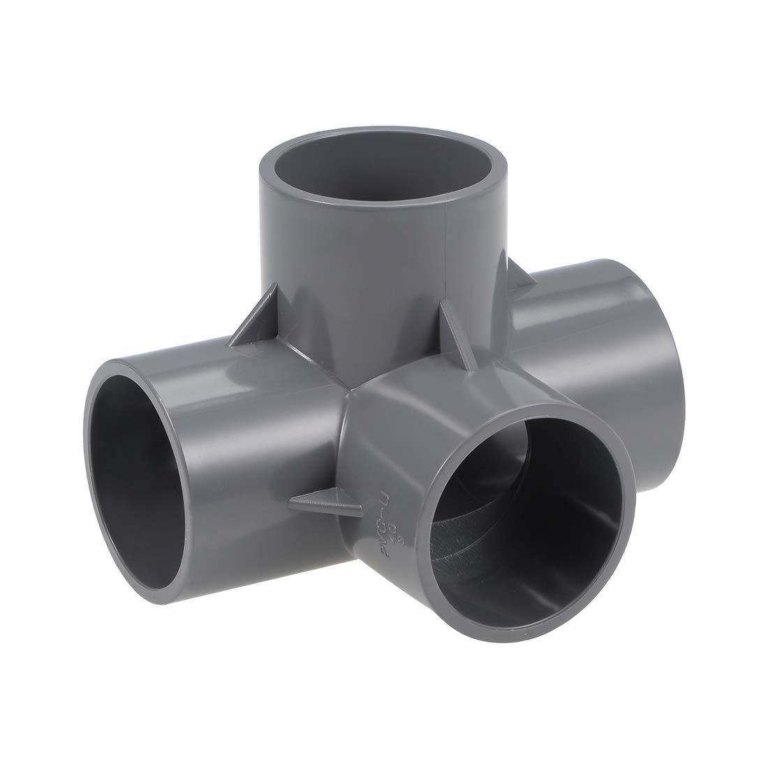 sourcing map 4-Way Elbow PVC Pipe Fitting Furniture Grade 40mm Size Tee Corner Fittings Gray 2pcs