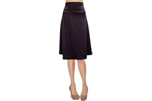 ShopMyTrend Women's A-Line Foldover Lightweight Flare Midi Pull On Closure Skirt