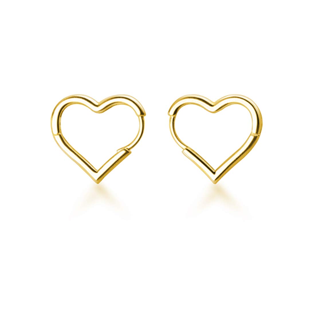 SLUYNZ 925 Sterling Silver 1.6CM Heart Earrings for Women Teen Hoop Earrings Huggie Sweet Love Earrings (C-Gold Plated) — image 1