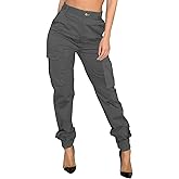 Women's Hiking Cargo Jogger Camo Pants with Pockets High Waisted Slim Casual Outdoor Tapered Combat Works Pants