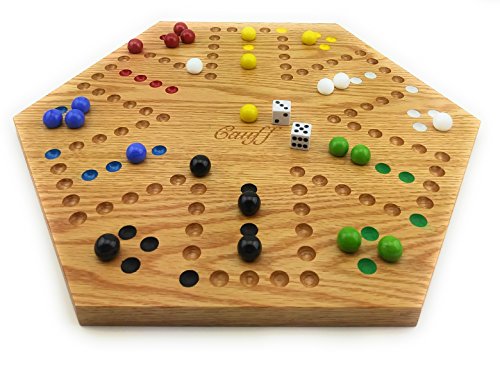 Solid Oak Double Sided Aggravation Marble Board Game Hand Painted 20 inch