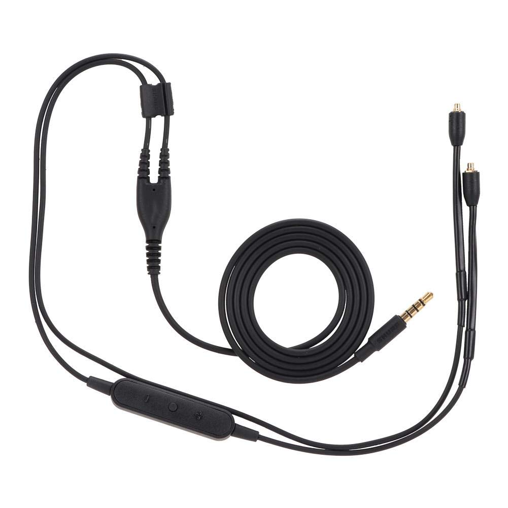 Tangxi MMCX Replacement Headphone Cable, TPE Headphone Extension Cable with 3.5mm Plug for se215 se425 se535 se846 ue900(Black with mic)