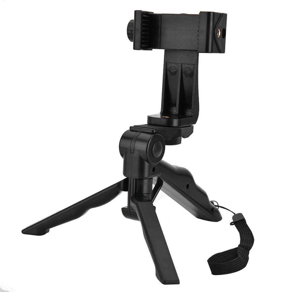 Fdit Smartphone Tripod, Black Phone Holer Tripod Handheld Stabilizer Hand Grip Mount for Smartphone