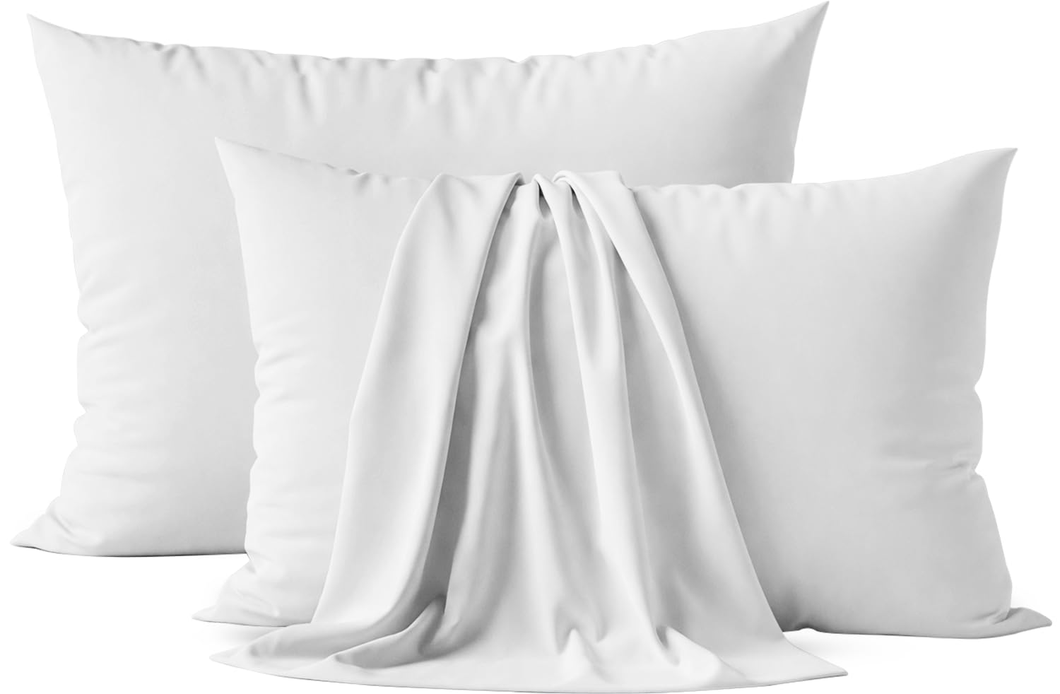 Imperial Rooms Pillow Cases 2 Pack Brushed Microfibre Pillow Covers (White, Pillow Cases 2 Pack)