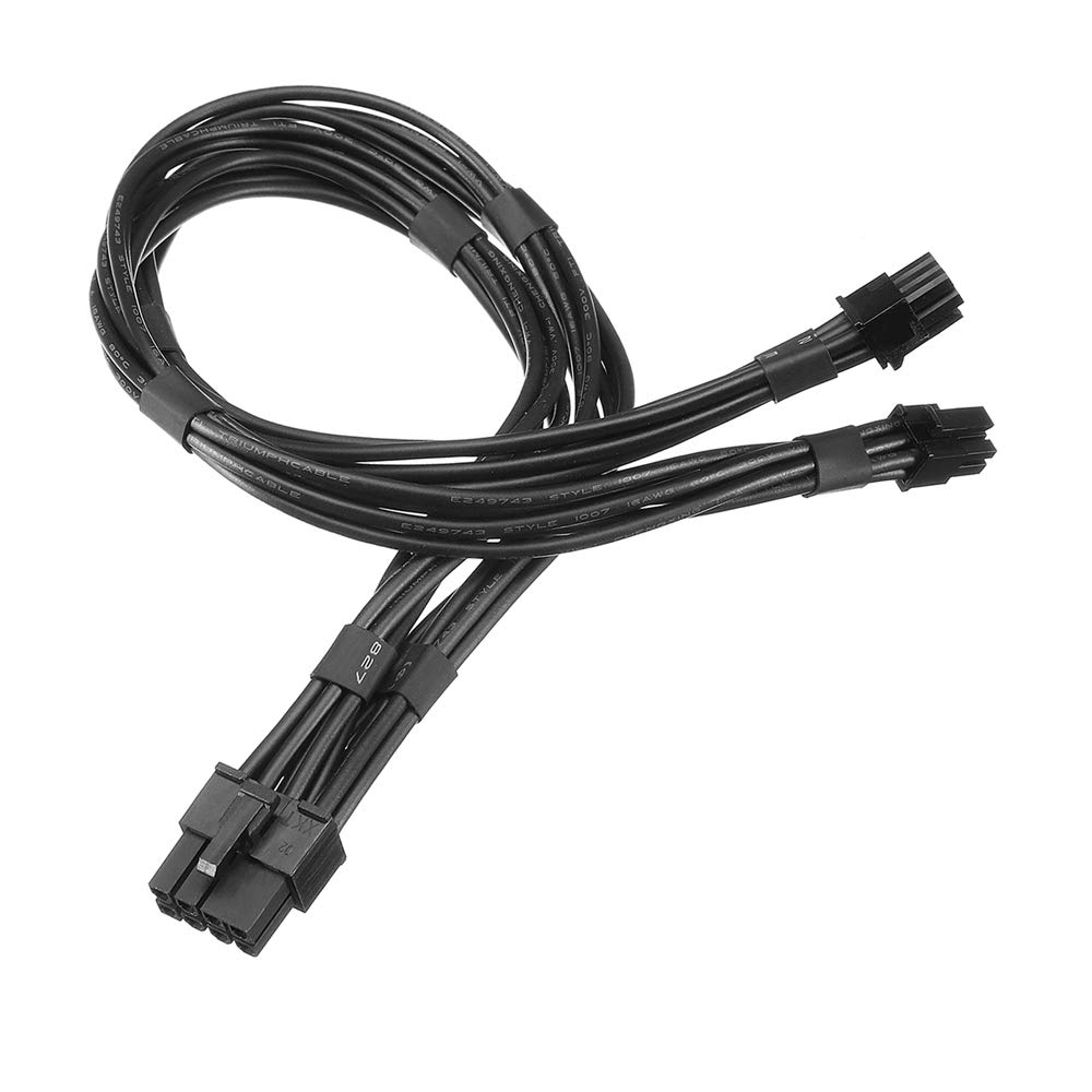 iHaospace Dual Mini 6 Pin to 8 Pin PCI-e Y Splitter Power Adapter Cable for Mac Pro Video Card Power Cable 30CM