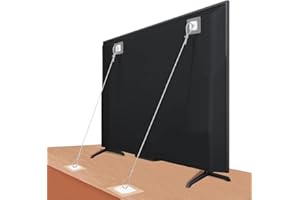 Wooswen 42inch TV Safety Straps (2 Pack+8 Adhesive Pad),No-Drill Adhesive Anti-Tip Furniture Anchors Kit for Baby-Proofing