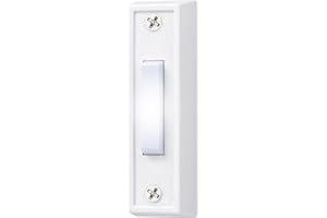 AUGHOA Lighted Doorbell Button, Wall Mounted Doorbell Switch with LED Light, Wired Door Bell Push Buttons for Garage Door Opener, Transformer, Ringers, Buzzers (White)