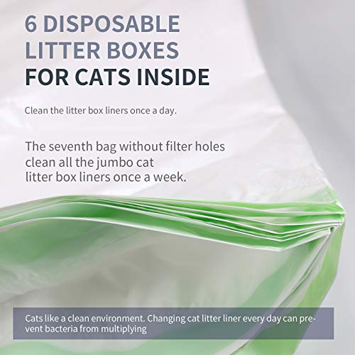 cattamao Cat Sifting Litter Box Liners. 7 Count Extra Large Drawstring