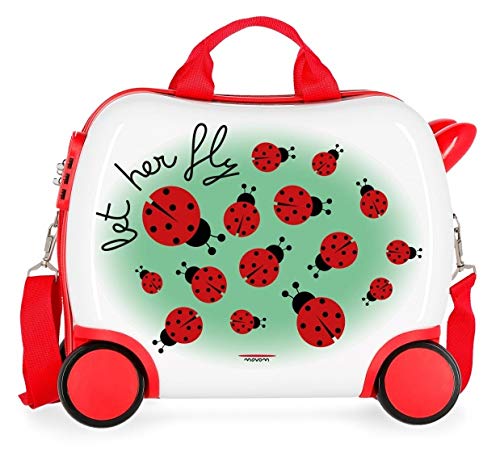 Movom Happy Time Multicoloured Kids Rolling Suitcase 41 x 34 x 20 cm Rigid ABS Combination Lock 25 Litre 2 kg 4 Wheels Hand Luggage