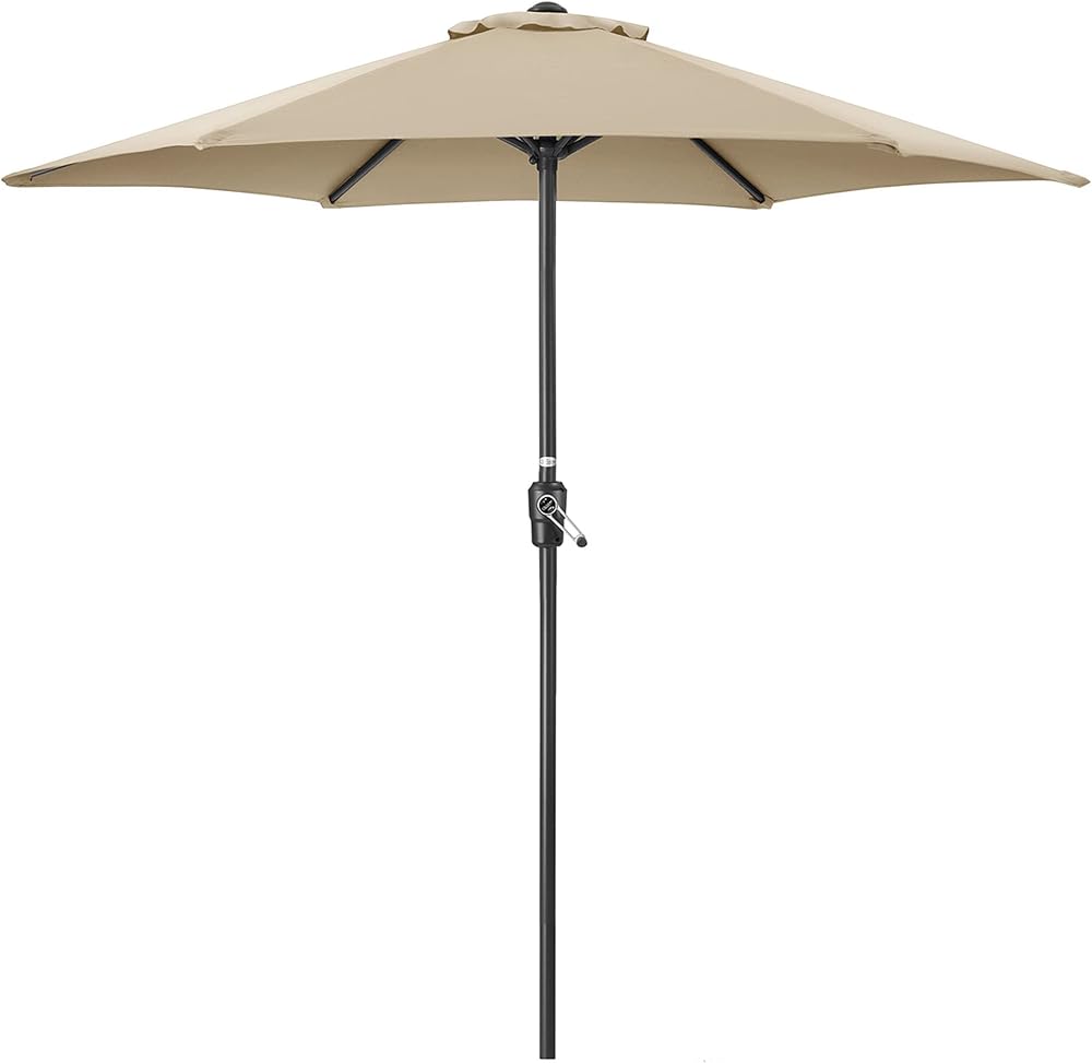 CHRISTOW Garden Parasol Umbrella Polyester Canopy Steel Sunshade with Crank
