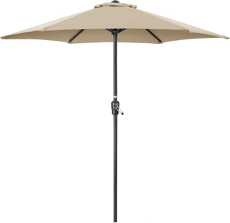 CHRISTOW Garden Parasol Umbrella Polyester Canopy Steel Sunshade with Crank