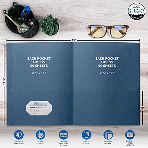 FILEEZ TwoPocket Folders, Assorted Colors, 125Pack, Textured Paper