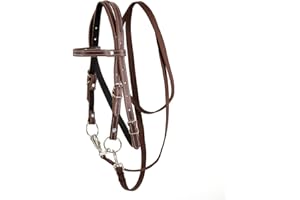 Y.J TAILS Leather Horse Bridle, Adjustable Western Browband Bridles for Horses with Bits and Detachable Reins (L (Above 1.2 M
