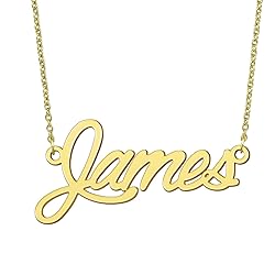 BYBWBL James Name Pendant Necklace 18k Gold Plated