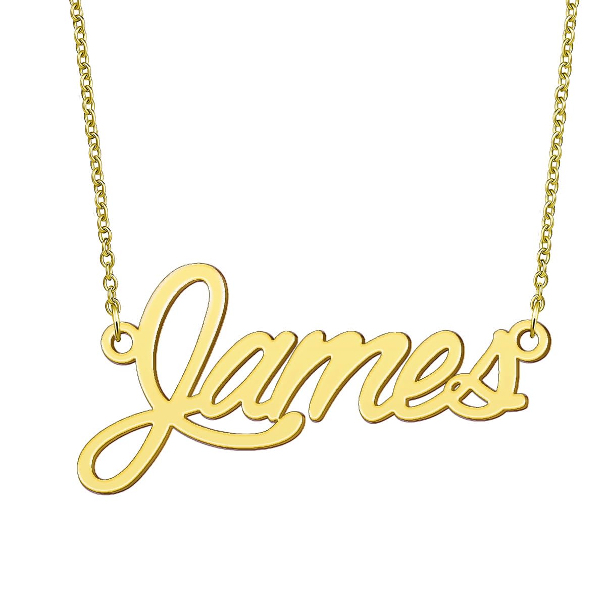 BYBWBL James Name Pendant Necklace 18k Gold Plated