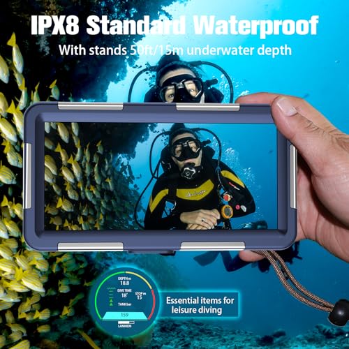 Waterproof Smartphone Case IPX8 Waterproof Mobile Phone Holder 15 m Underwater Compatible for iPhone 17 Pro 17 Air 16 15 Plus 12 13 14 15 16 17 Pro Max 16 15 14 Pro Samsung S25 S24 Ultra