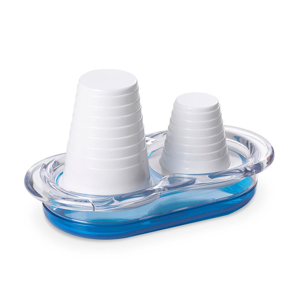 Omada Design Double Cup Holder for Water and Coffee Glass, Happy Drink Line, Turquoise — image 1