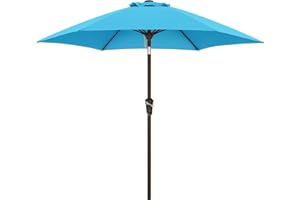 ABCCANOPY 7.5FT OutdoorPatio Umbrella, UV Protection Table Umbrella w/Crank for Easy Set Up, Suitable for Garden, Lawn, Deck & Backyard (Turquoise)