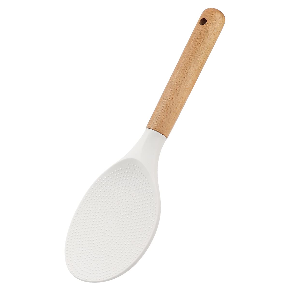 DOERDO Silicone Rice Paddle Rice Spoon Rice Spoon Paddle Heat Resistant Rice Cooker Spoon, Serving Spoon for Rice, 9.3" x 3"