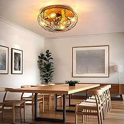REDSTAR Modern Low Profile Cage Ceiling Fan with