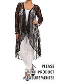 Women's Plus Size Long All Lace Dressy Maxi Cardigan Draped Front Long Sleeve
