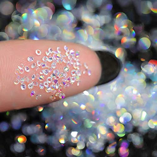 5600Pcs Ultra Mini Micro Diamonds Rhinestone Crystals, KISSBUTY 4 Colors Tiny 1.2mm Micro Diamond Glass Sand Rhinestones for Nail Art Sparkly Micro Nail Art Gems, Rose Gold AB Shine Clear Ore Silver - Thumbnail 2