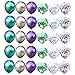 Mermaid Party Balloons Supplies Birthday Decorations Pack of 32 - Green and Purple Metallic Balloons with Glitter Confetti Clear Sparkle Decorations Party Balloon Kit for Birthday