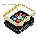 Callancity Gold Plated Face Cover Crystal Case Decoration Bezel Compatible with Apple Watch Series 3 2 1 42mm for Men/Women