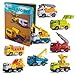 Prextex Pullback and Go Die Cast Metal Constructions Trucks with Illustrated Hard Cover Book