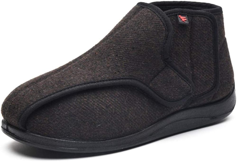 Velcro Wide Fitting Slippers, Diabetic Foot Shoes, Adjust Fat and Wide