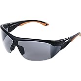 Sellstrom Sporty, Stylish, Protective Eyewear Safety Glasses, Smoke Anti-Scratch Polycarbonate Lenses, Black/Yellow Co-Molded