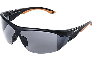Sellstrom Sporty, Stylish, Protective Eyewear Safety Glasses, Smoke Anti-Scratch Polycarbonate Lenses, Black/Yellow Co-Molded