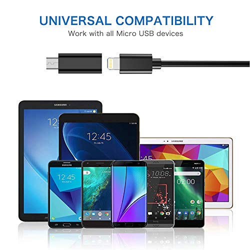 Micro USB Adapter - iOS Cable (Female) to Micro USB (Male) Compatible with Samsung Galaxy S7/S7 Edge, Nexus 5/6 and Micro USB Devices (NOT for Data Transfer/Headphone/Fast Charge, Charging Only) - Thumbnail 4