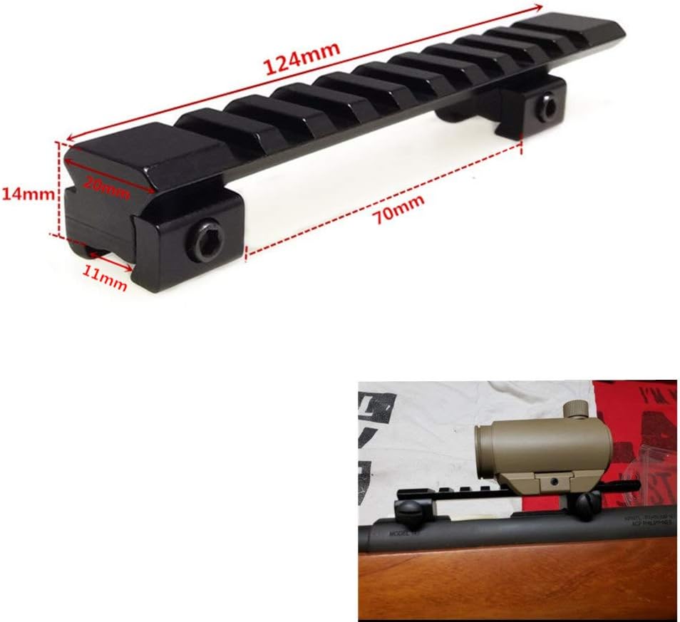 FIRECLUB Scope Riser Converter 4.9" 11mm Dovetail to 20mm Picatinny Weaver Mount Adapter 10 Slots 124MM …
