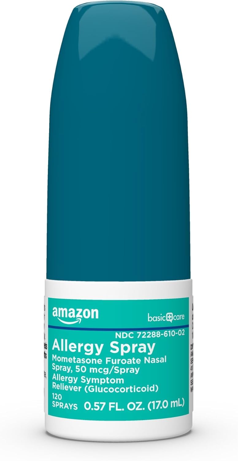 Photo 1 of Amazon Basic Care 24 Hour Allergy Nasal Spray, Mometasone Furoate Nasal Spray 50 mcg/Spray, Non-Drowsy