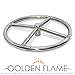 Golden Flame 12” Round Stainless-Steel Fire Pit Burner Ring - Durable & Weatherproof, Natural & Propane Gas - Backyard Outdoor Whistle-Free Fire Ring