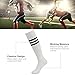 3street Unisex Triple Stripe Knee-High Over Calf Athletic Soccer Tube Socks 2-12 Pairs