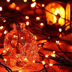 Joomer Orange Solar Halloween Lights, 2 Pack 72ft