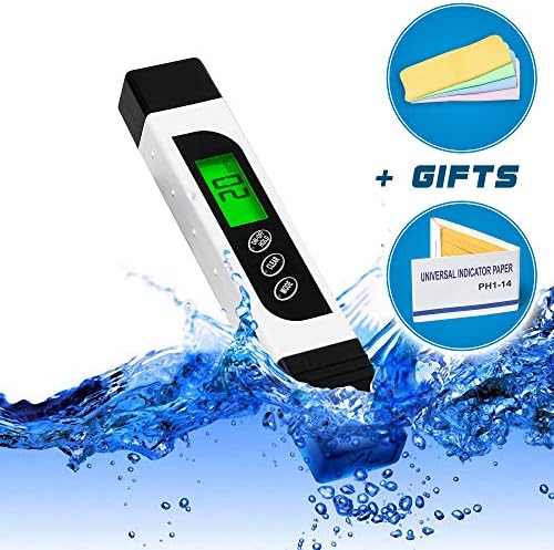 TDS Meter - EC Meter and Temperature Meter 3 in 1-0-9990 ppm - Water Quality Tester for Drinking Water Aquariums Swimming Pools Hydroponics
