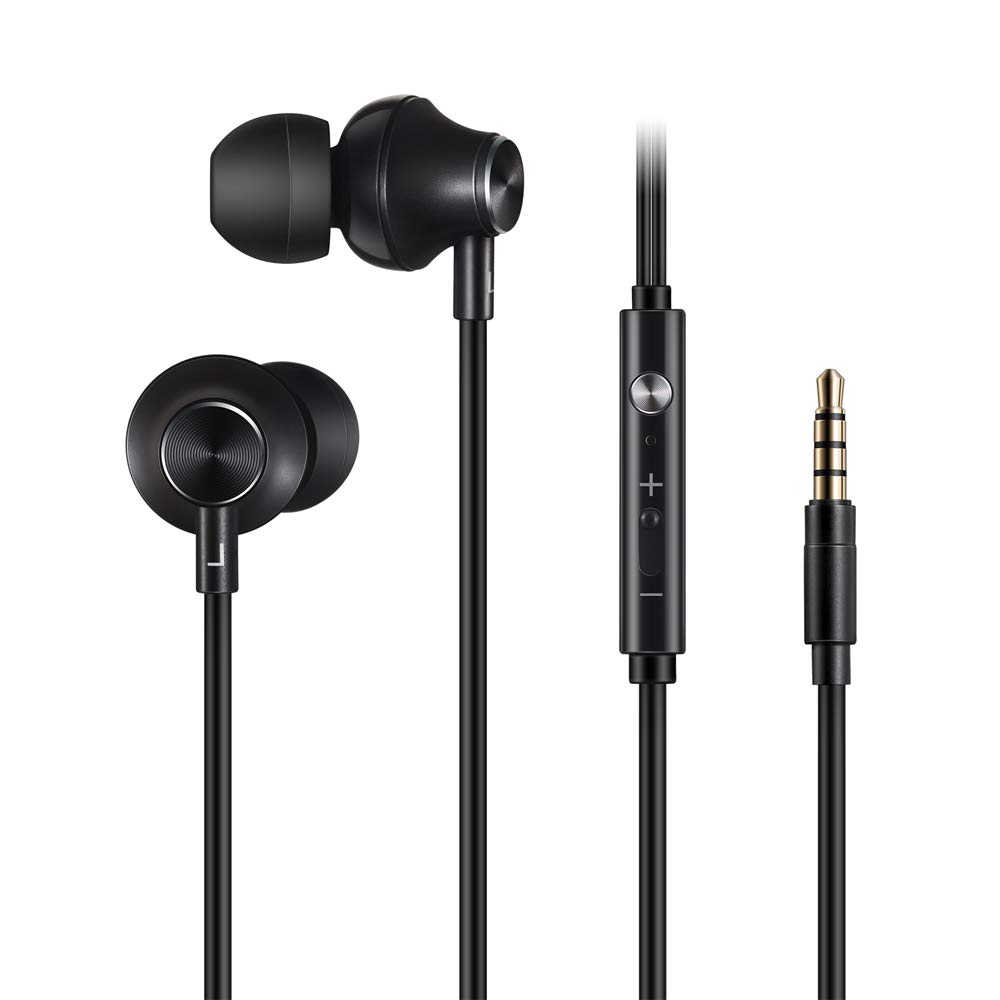 In-Ear Headphones Earbuds, XBRN Noise Isolation Headsets Heavy Bass Earphones with Microphone for Apple iPhone iPod iPad Samsung Galaxy LG HTC. (Black)